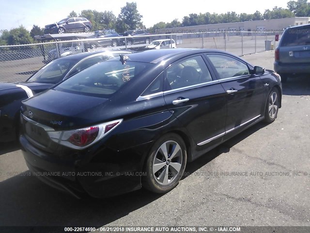 KMHEC4A48BA010919 - 2011 HYUNDAI SONATA HYBRID BLACK photo 4