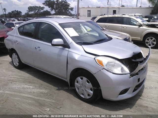 3N1CN7AP1CL907191 - 2012 NISSAN VERSA S/SV/SL SILVER photo 1