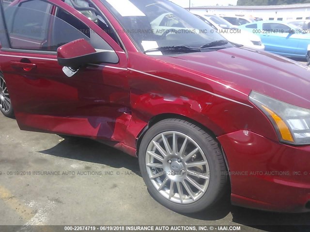 1FAHP3GN1BW147032 - 2011 FORD FOCUS SES RED photo 6