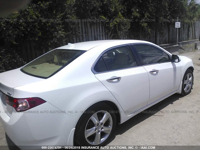 JH4CU2F69CC023299 - 2012 ACURA TSX TECH WHITE photo 4