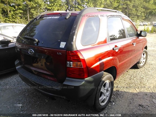 KNDJF724557063430 - 2005 KIA NEW SPORTAGE  RED photo 4