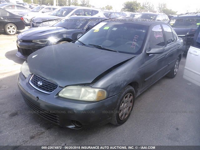 3N1CB51D9YL356793 - 2000 NISSAN SENTRA XE/GXE GRAY photo 2