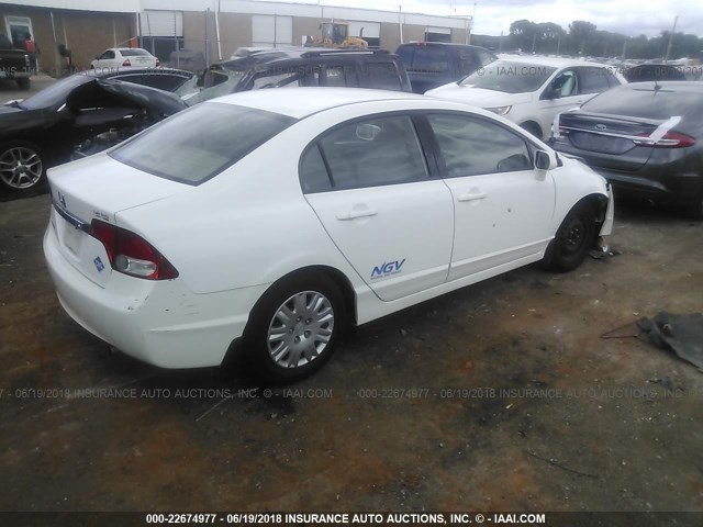 19XFA4F5XBE000521 - 2011 HONDA CIVIC GX WHITE photo 4