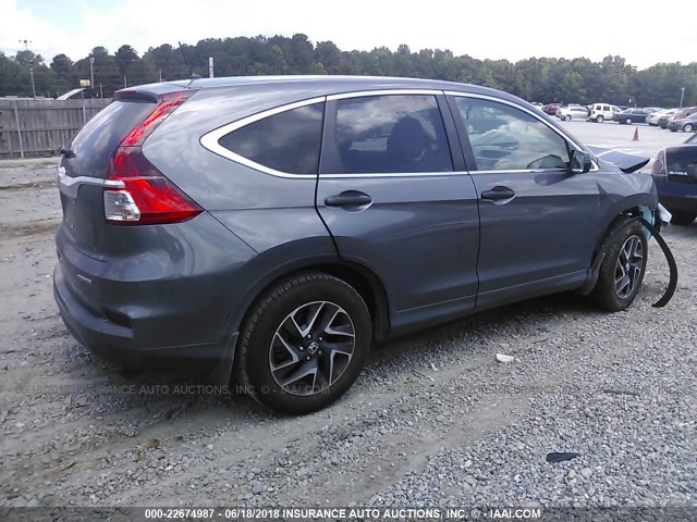 2HKRM3H40GH553555 - 2016 HONDA CR-V SE GRAY photo 4