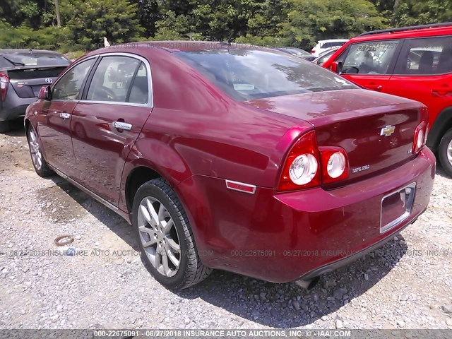 1G1ZK57748F232913 - 2008 CHEVROLET MALIBU LTZ RED photo 3