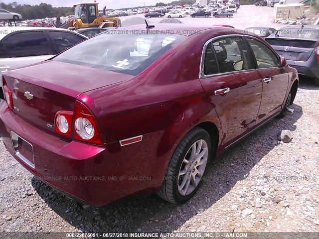 1G1ZK57748F232913 - 2008 CHEVROLET MALIBU LTZ RED photo 4