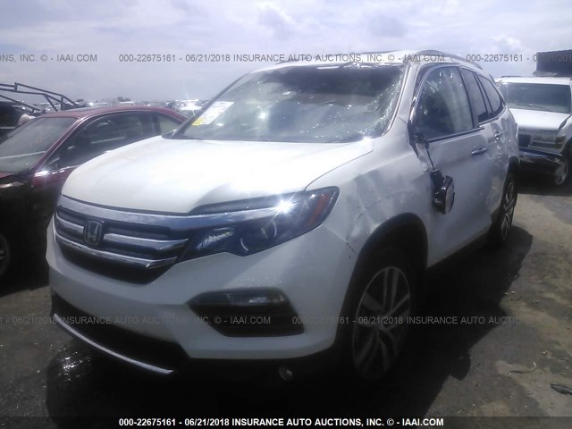 5FNYF6H09HB072482 - 2017 HONDA PILOT ELITE WHITE photo 2