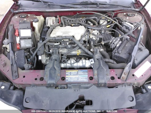 2G1WW12E059136013 - 2005 CHEVROLET MONTE CARLO LS RED photo 10