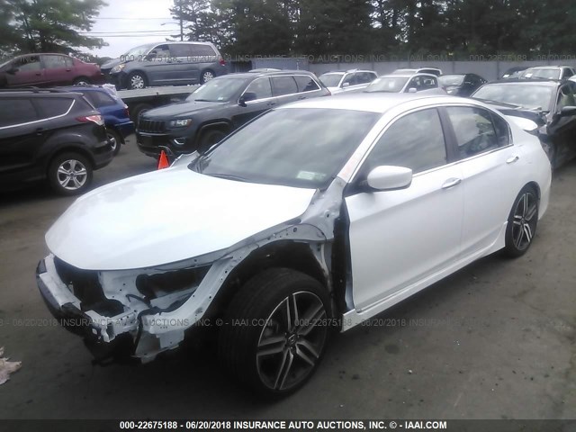 1HGCR2F59HA304937 - 2017 HONDA ACCORD SPORT WHITE photo 2