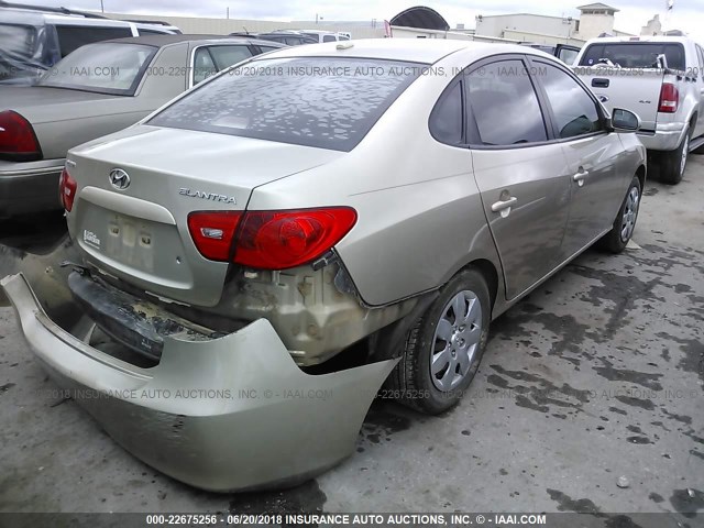 KMHDU46D98U537473 - 2008 HYUNDAI ELANTRA GLS/SE/LIMITED BEIGE photo 4