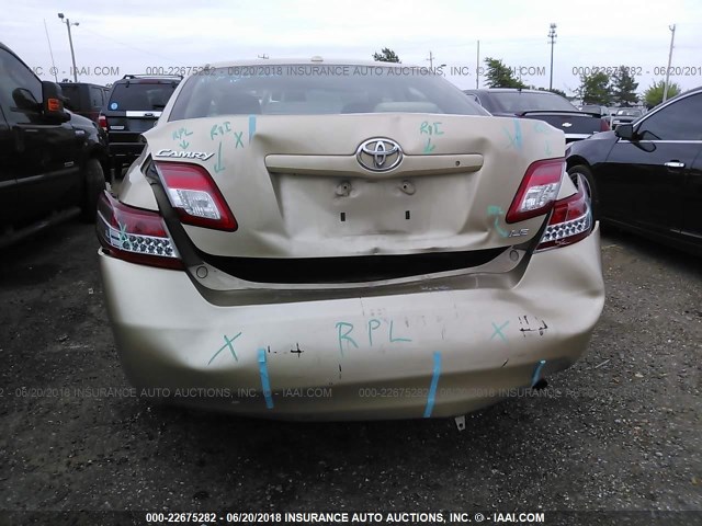 4T1BF3EK9AU076566 - 2010 TOYOTA CAMRY SE/LE/XLE GOLD photo 6