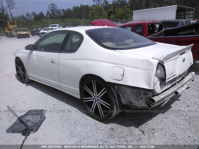 2G1WK15K979202445 - 2007 CHEVROLET MONTE CARLO LT WHITE photo 3