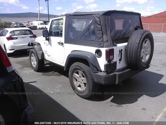 1J4AA2D19BL605162 - 2011 JEEP WRANGLER SPORT WHITE photo 3