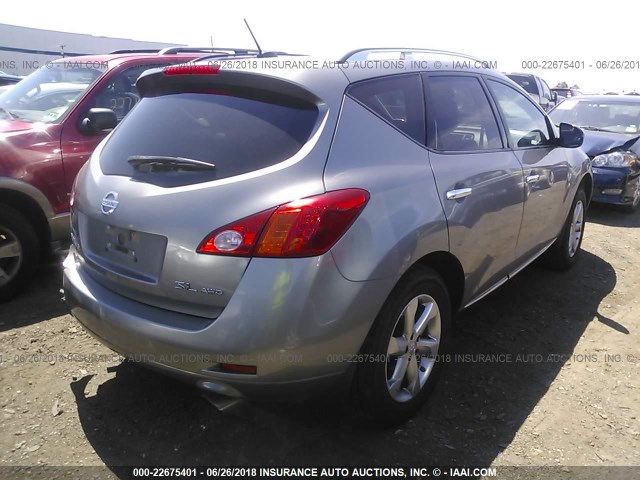 JN8AZ18W29W214530 - 2009 NISSAN MURANO S/SL/LE GRAY photo 4