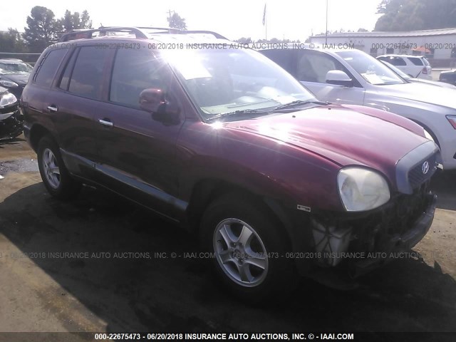 KM8SC13E34U798873 - 2004 HYUNDAI SANTA FE GLS/LX BURGUNDY photo 1