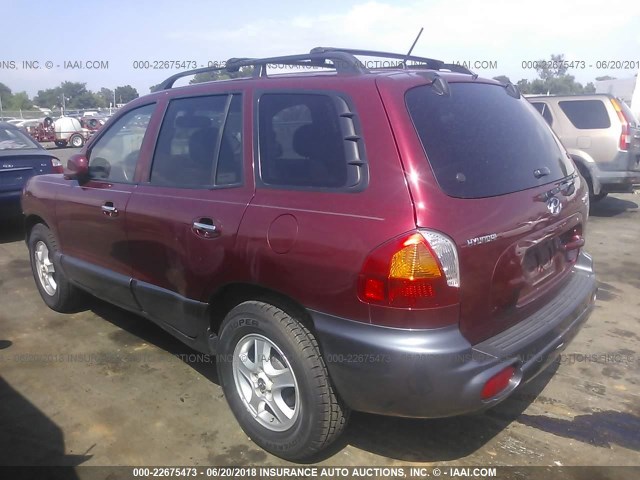 KM8SC13E34U798873 - 2004 HYUNDAI SANTA FE GLS/LX BURGUNDY photo 3