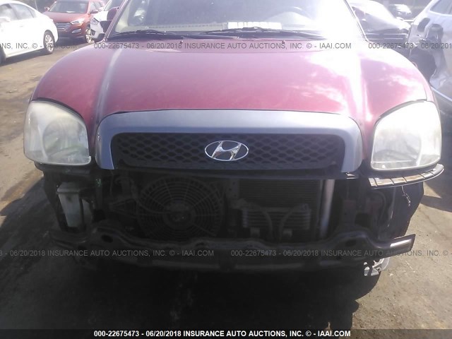 KM8SC13E34U798873 - 2004 HYUNDAI SANTA FE GLS/LX BURGUNDY photo 6