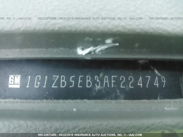 1G1ZB5EB3AF224749 - 2010 CHEVROLET MALIBU LS SILVER photo 9