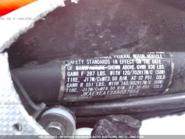 JKAEXEA138A037954 - 2008 KAWASAKI EX650 A Qırmızı foto 10