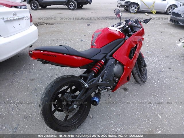 JKAEXEA138A037954 - 2008 KAWASAKI EX650 A RED photo 4