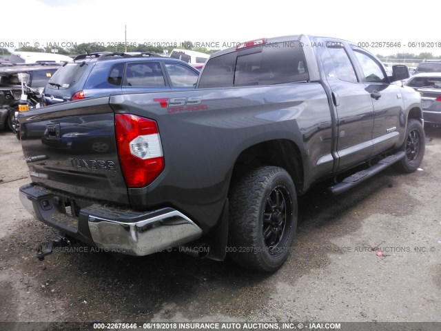 5TFUW5F1XFX466869 - 2015 TOYOTA TUNDRA DOUBLE CAB SR/SR5 GRAY photo 4