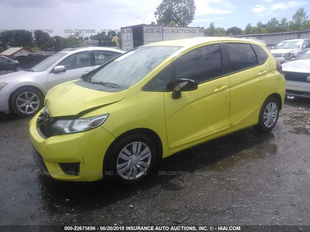 JHMGK5H50GX003986 - 2016 HONDA FIT LX YELLOW photo 2