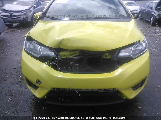 JHMGK5H50GX003986 - 2016 HONDA FIT LX YELLOW photo 6