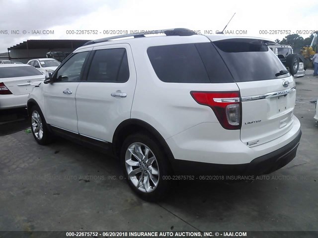 1FM5K7F89DGC80094 - 2013 FORD EXPLORER LIMITED თეთრი ფოტო 3
