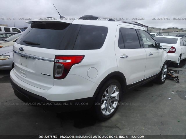 1FM5K7F89DGC80094 - 2013 FORD EXPLORER LIMITED თეთრი ფოტო 4