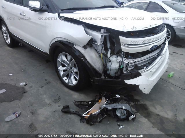 1FM5K7F89DGC80094 - 2013 FORD EXPLORER LIMITED WHITE photo 6