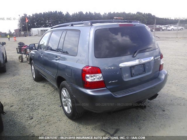 JTEEW21A860018547 - 2006 TOYOTA HIGHLANDER HYBRID BLUE photo 3