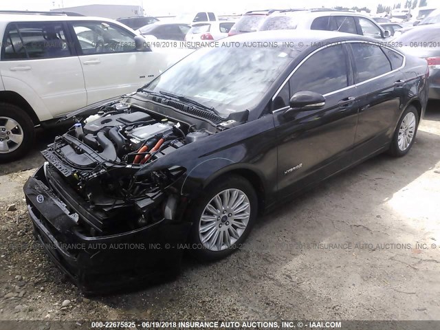 3FA6P0LU2DR378322 - 2013 FORD FUSION SE HYBRID BLACK photo 2