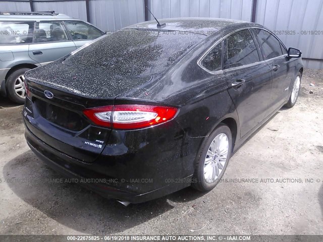 3FA6P0LU2DR378322 - 2013 FORD FUSION SE HYBRID BLACK photo 4