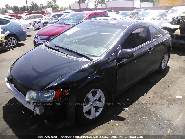 2HGFG12868H540377 - 2008 HONDA CIVIC EX BLACK photo 2