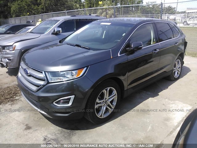 2FMPK3K98JBB07881 - 2018 FORD EDGE TITANIUM GRAY photo 2