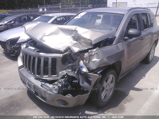 1J8FT470X7D261288 - 2007 JEEP COMPASS GOLD photo 6