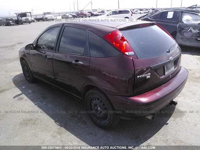 1FAHP37N97W343520 - 2007 FORD FOCUS ZX5/S/SE/SES MAROON photo 3