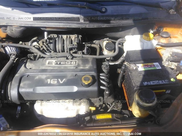 KL1TD56658B053827 - 2008 CHEVROLET AVEO LS ORANGE photo 10