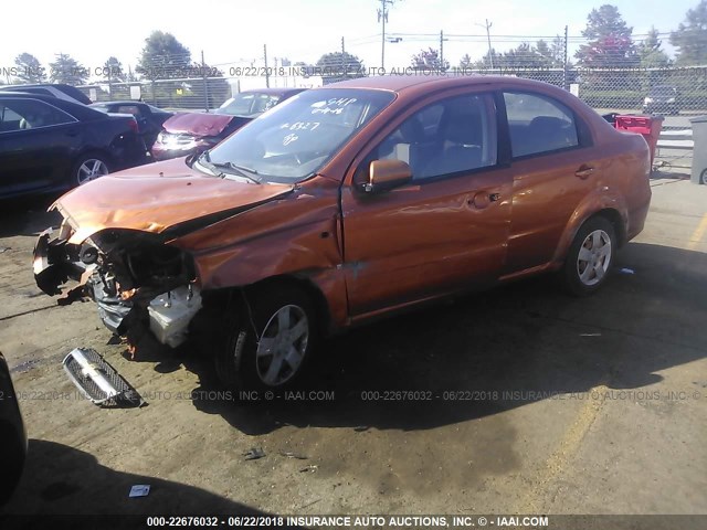 KL1TD56658B053827 - 2008 CHEVROLET AVEO LS ORANGE photo 2