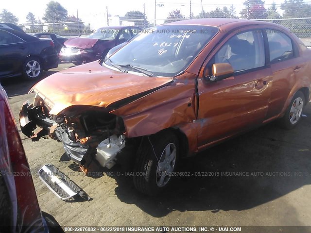 KL1TD56658B053827 - 2008 CHEVROLET AVEO LS ORANGE photo 6