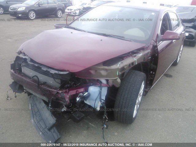1G1ZE5E70BF176468 - 2011 CHEVROLET MALIBU LTZ MAROON photo 2