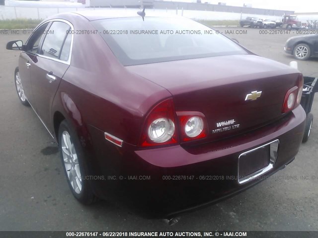 1G1ZE5E70BF176468 - 2011 CHEVROLET MALIBU LTZ MAROON photo 3
