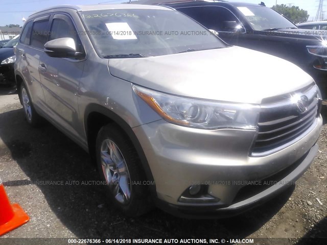 5TDDKRFH5GS249768 - 2016 TOYOTA HIGHLANDER LIMITED/LTD PLATINUM GRAY photo 1