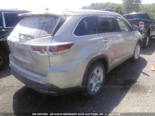 5TDDKRFH5GS249768 - 2016 TOYOTA HIGHLANDER LIMITED/LTD PLATINUM GRAY photo 4