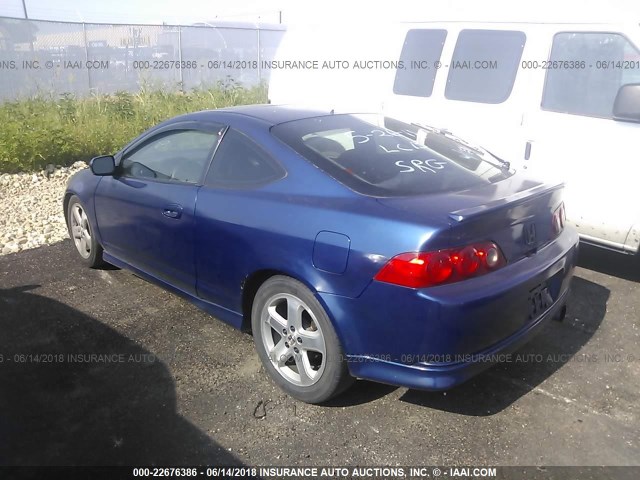 JH4DC53005S009213 - 2005 ACURA RSX TYPE-S BLUE photo 3