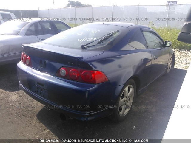 JH4DC53005S009213 - 2005 ACURA RSX TYPE-S BLUE photo 4