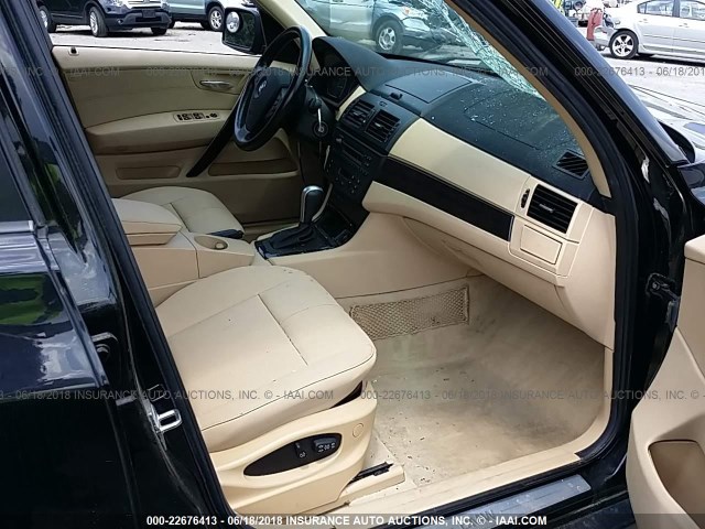 WBXPC93488WJ11609 - 2008 BMW X3 3.0SI BLACK photo 5