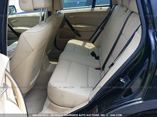 WBXPC93488WJ11609 - 2008 BMW X3 3.0SI BLACK photo 8