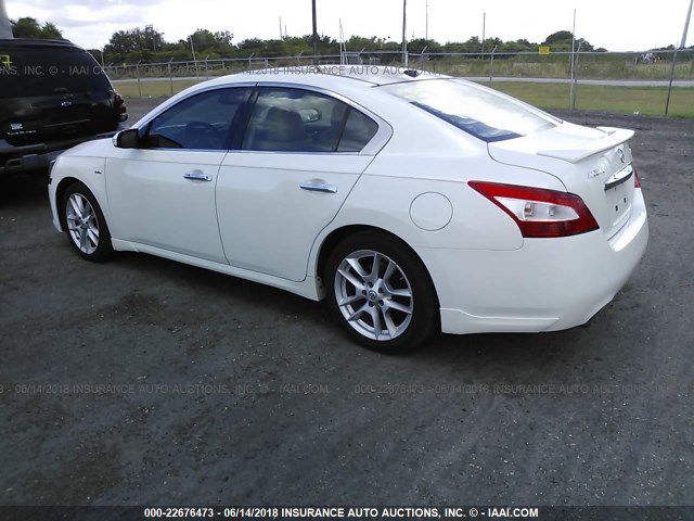 1N4AA51E79C834177 - 2009 NISSAN MAXIMA S/SV WHITE photo 3