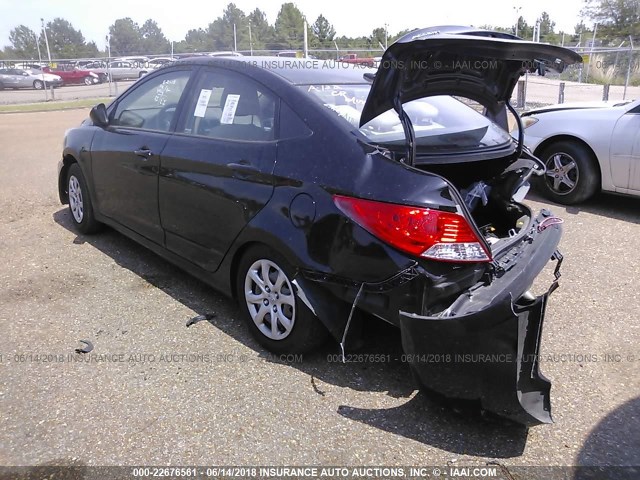 KMHCT4AE5DU445320 - 2013 HYUNDAI ACCENT GLS/GS BLACK photo 3